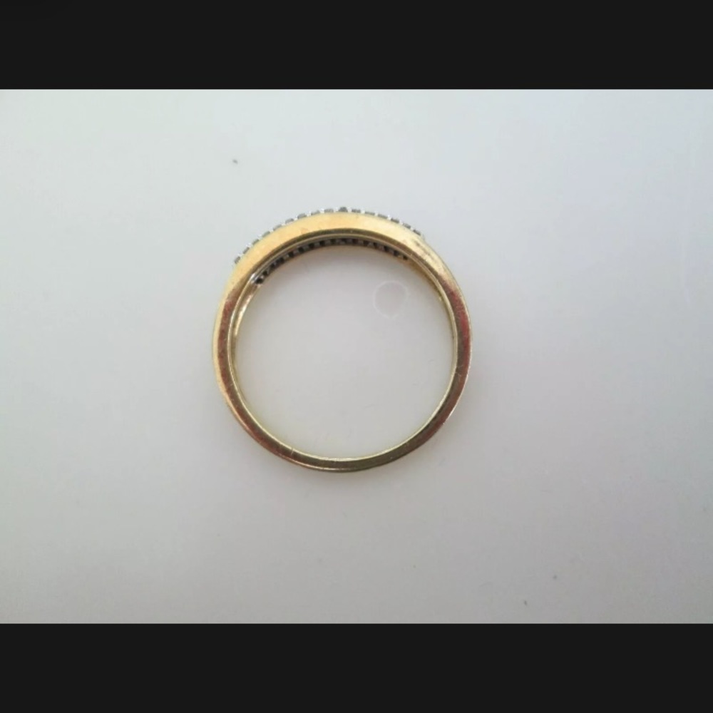 GOLD PLATED DIAMOND RING SIZE 8 - Picture 2 of 6